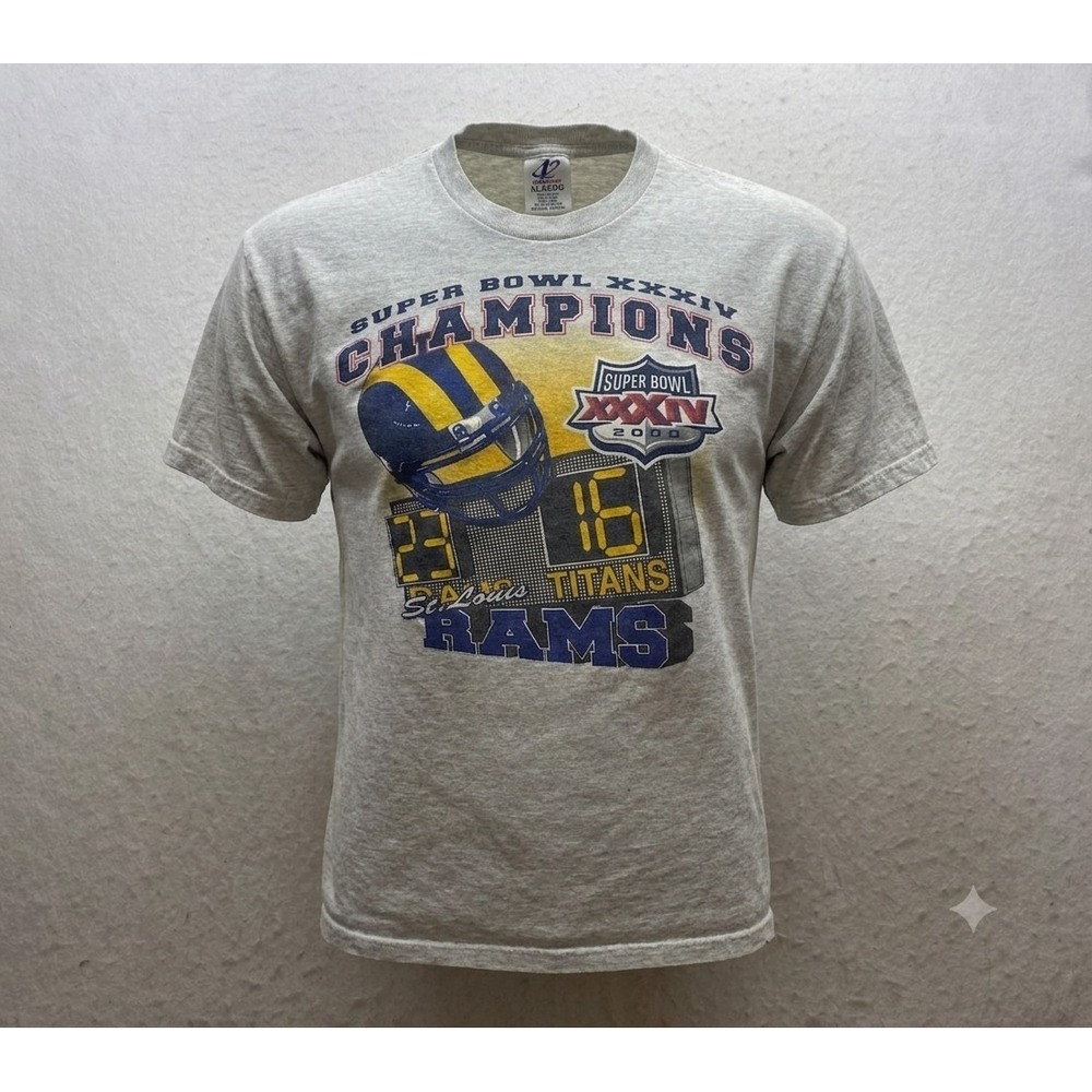 Logo Athletic Vintage 2000 Super Bowl Champs Men's Gray T-Shirt. Size XL